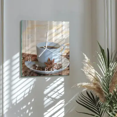 Moderne wanduhr quadratisch Kaffee
