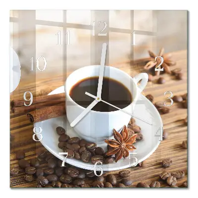 Quadratische wanduhr Kaffee