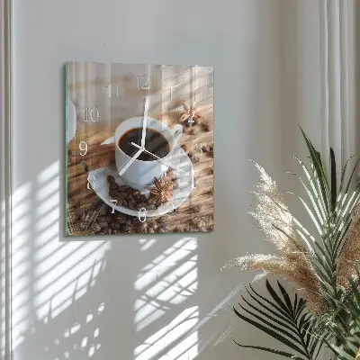 Quadratische wanduhr Kaffee