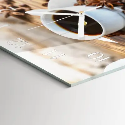 Quadratische wanduhr Kaffee