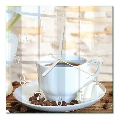 Glasuhr quadratisch Kaffee