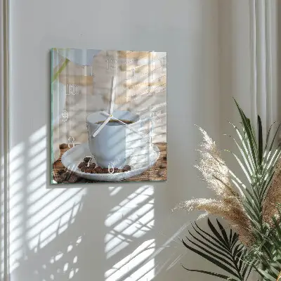 Glasuhr quadratisch Kaffee