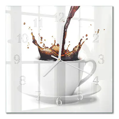 Glasuhr quadratisch Kaffee