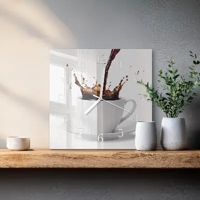 Glasuhr quadratisch Kaffee