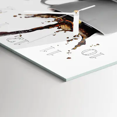 Glasuhr quadratisch Kaffee