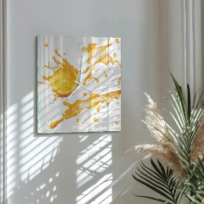 Quadratische wanduhr modern Orangensaft