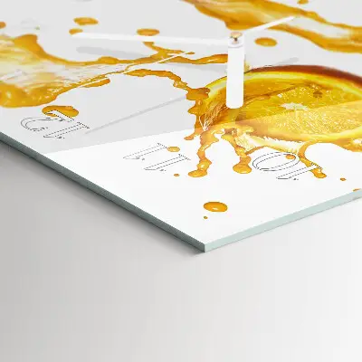 Quadratische wanduhr modern Orangensaft