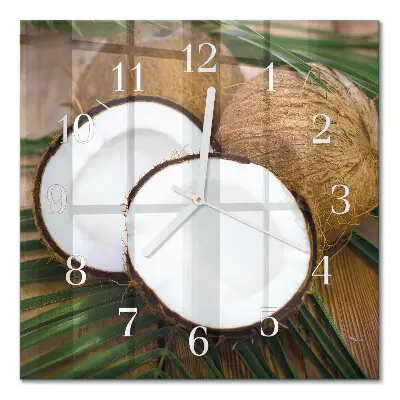 Wanduhr mit motiv quadratisch Kokosnüsse