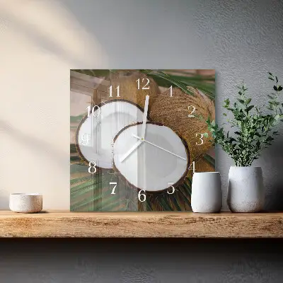Wanduhr mit motiv quadratisch Kokosnüsse