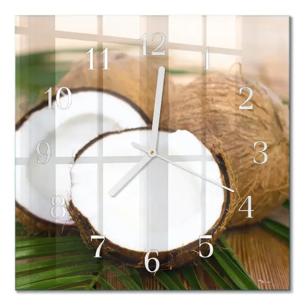 Moderne wanduhr quadratisch Kokosnüsse