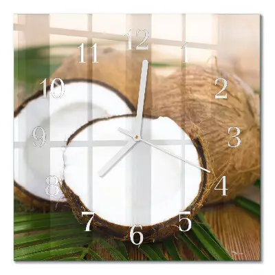 Moderne wanduhr quadratisch Kokosnüsse