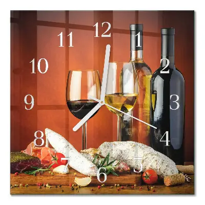 Quadratische wanduhr Wein