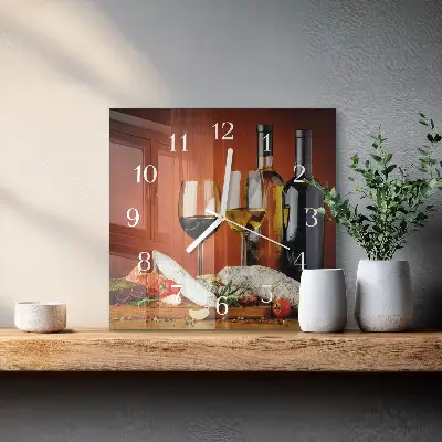 Quadratische wanduhr Wein