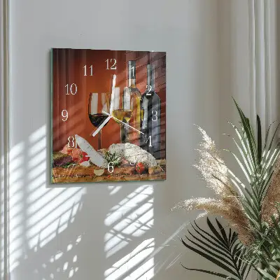 Quadratische wanduhr Wein
