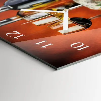 Quadratische wanduhr Wein