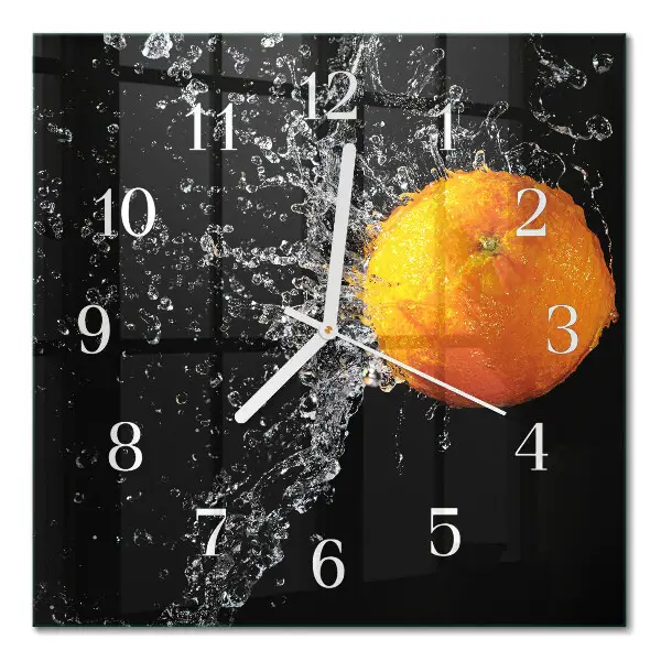 Moderne wanduhr quadratisch Orange