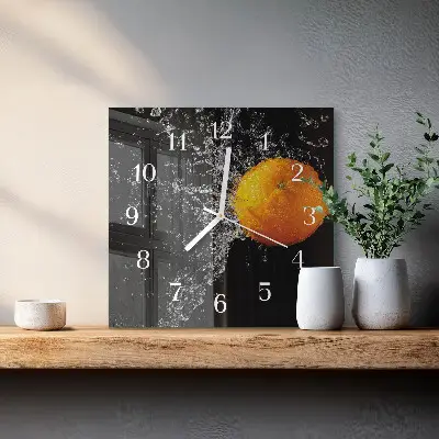 Moderne wanduhr quadratisch Orange