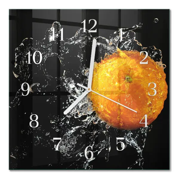 Quadratische wanduhr Orange