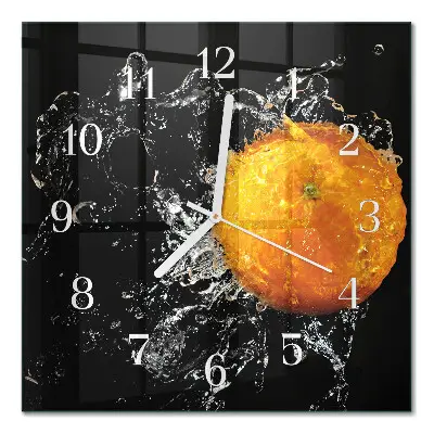 Quadratische wanduhr Orange