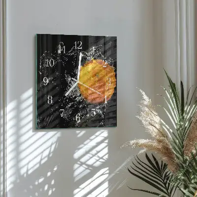 Quadratische wanduhr Orange