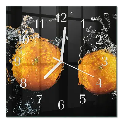 Glasuhr quadratisch Orangen