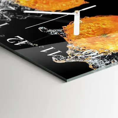 Glasuhr quadratisch Orangen