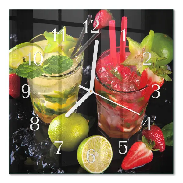 Quadratische wanduhr Cocktail
