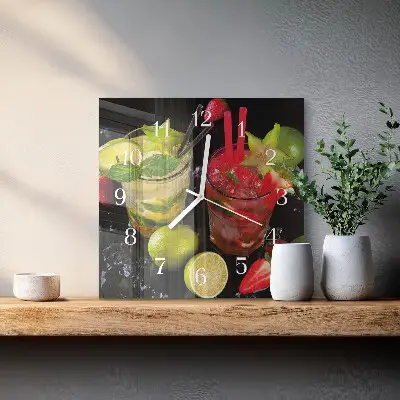 Quadratische wanduhr Cocktail