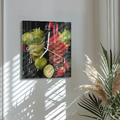 Quadratische wanduhr Cocktail