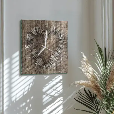 Glasuhr quadratisch Herz