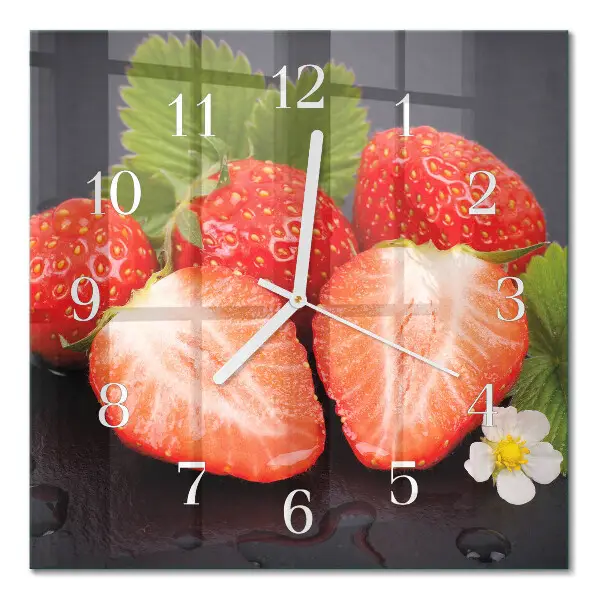 Wanduhr mit motiv quadratisch Erdbeeren