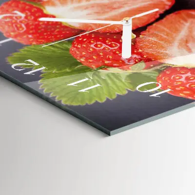 Wanduhr mit motiv quadratisch Erdbeeren