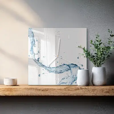 Quadratische wanduhr Wasser