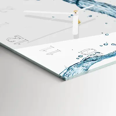 Quadratische wanduhr Wasser