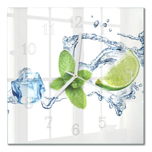 Glasuhr quadratisch Minze