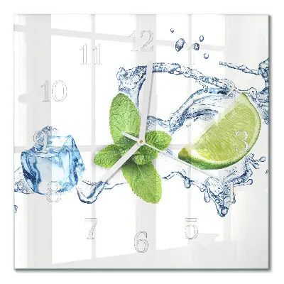 Glasuhr quadratisch Minze