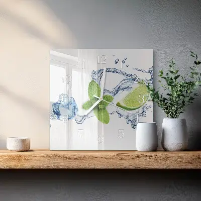 Glasuhr quadratisch Minze