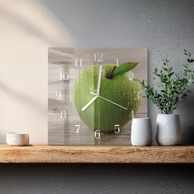 Moderne wanduhr quadratisch Äpfel