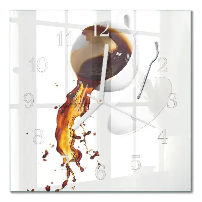 Quadratische wanduhr Kaffee