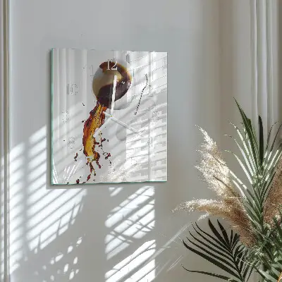 Quadratische wanduhr Kaffee
