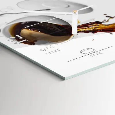 Quadratische wanduhr Kaffee