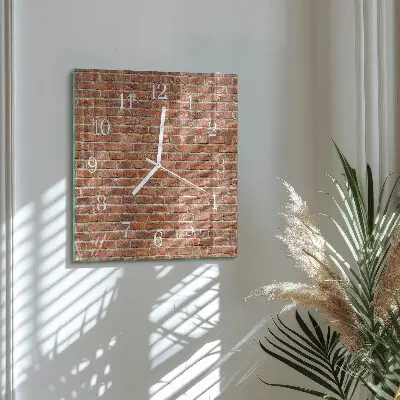 Glasuhr quadratisch Ziegel