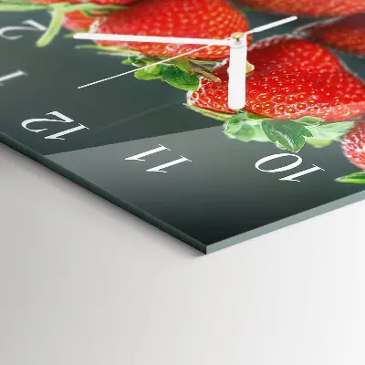Quadratische wanduhr Erdbeeren