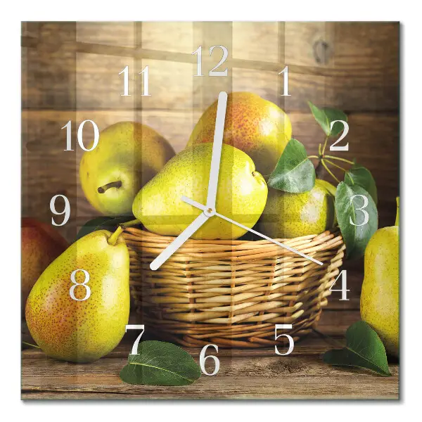 Quadratische wanduhr modern Birnen