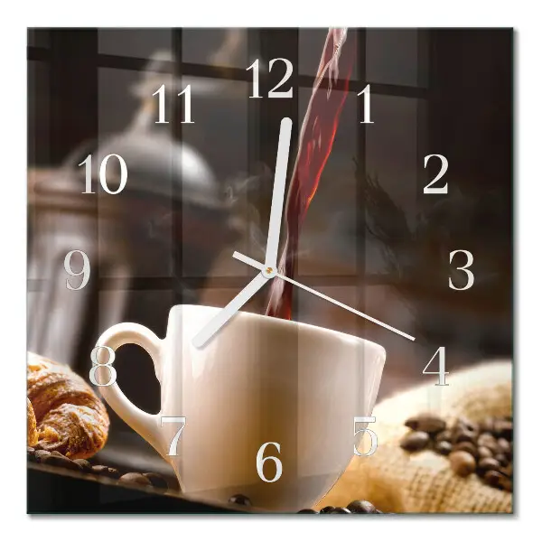 Quadratische wanduhr modern Kaffee