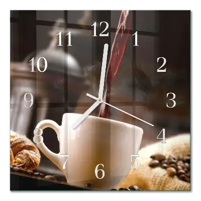 Quadratische wanduhr modern Kaffee