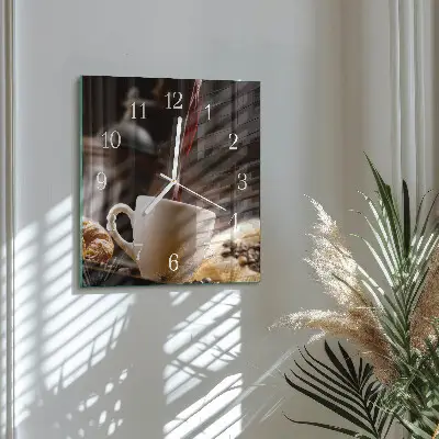 Quadratische wanduhr modern Kaffee