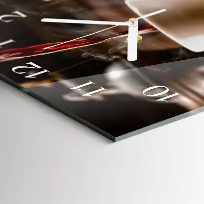 Quadratische wanduhr modern Kaffee