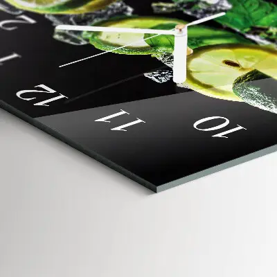 Quadratische wanduhr Zitrone und Limette