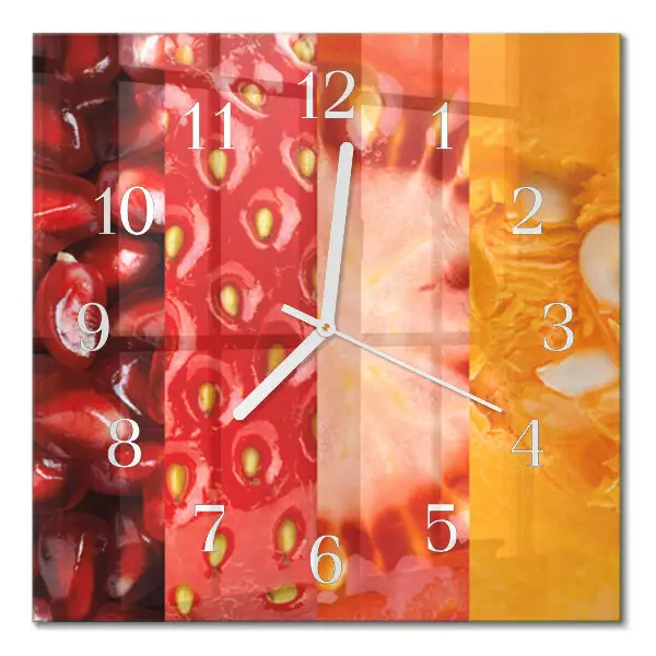 Glasuhr quadratisch Obst